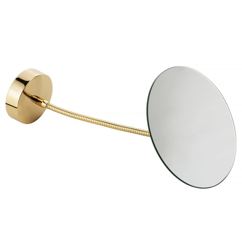 FORTIS Зеркало оптическое настенное, круглое d 160 mm. без рамки на гибком держателе, золото  #1