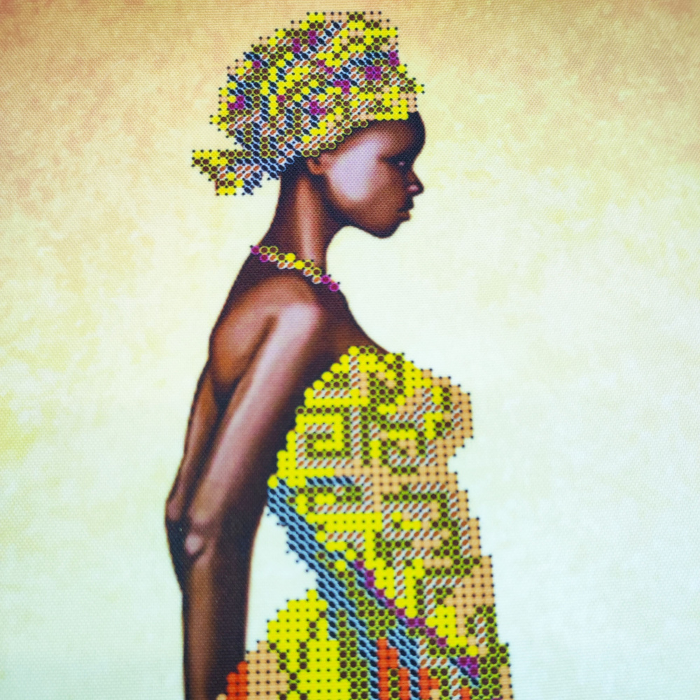 Рисунок на ткани для вышивания схема вышивки бисером Африканские леди 20*37см  #1