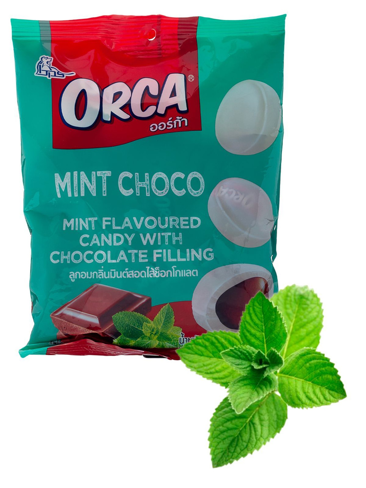 Конфета карамельная Boonprasert "Orca" Mint Choco со вкусом мяты и шоколадной начинка, 140 гр  #1