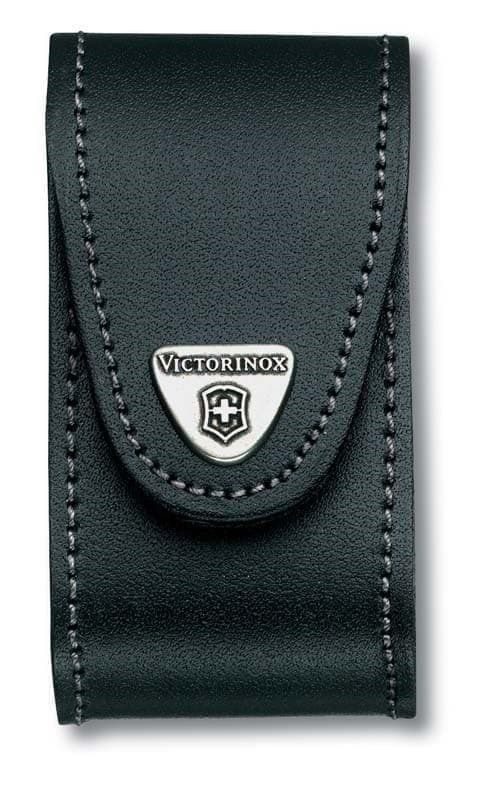 Чехол на ремень VICTORINOX для ножей 91 мм толщиной 5-8 уровней, с клипсой, кожаный, чёрный  #1