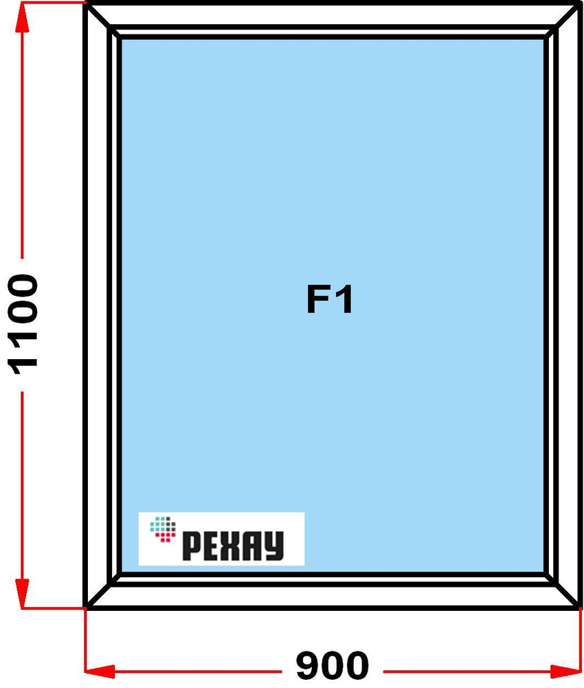 Окно пластиковое, профиль РЕХАУ BLITZ (1100 x 900), не открывающееся, стеклопакет из 2х стекол  #1