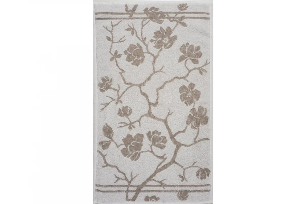 Речицкий текстиль Полотенце для ванной, Хлопок, Лен, 50x90 см, бежевый, белый  #1