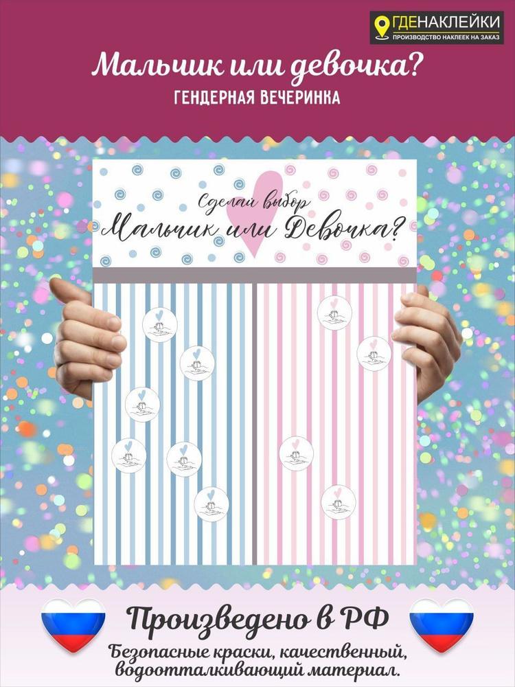 Плакат с наклейками на Гендер Пати, постер для голосования, определения ...