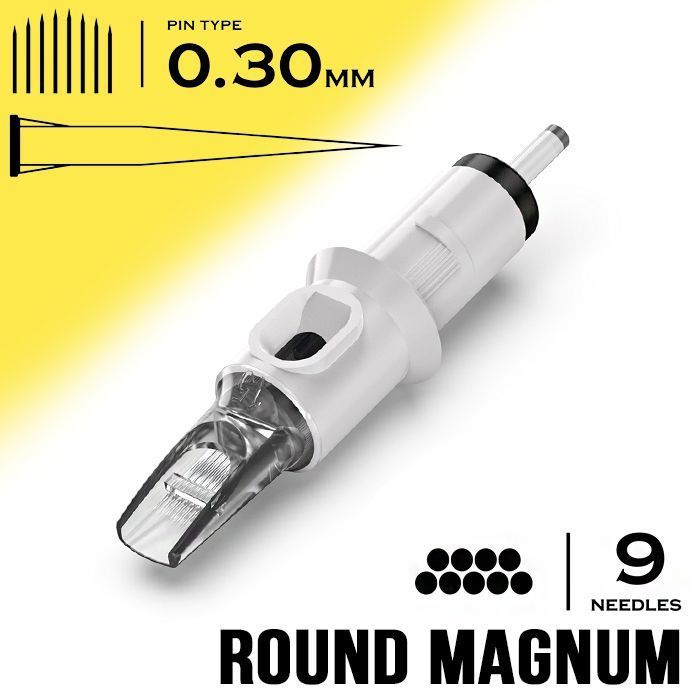 Картриджи для тату и перманентного макияжа QUELLE Premium Round Magnum 30/9RM 0,30мм - 20шт/уп  #1