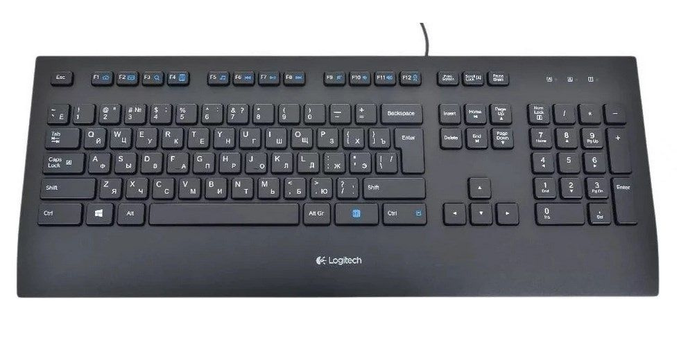Logitech Клавиатура проводная Клавиатура Logitech K280E Pro, Black, USB #1