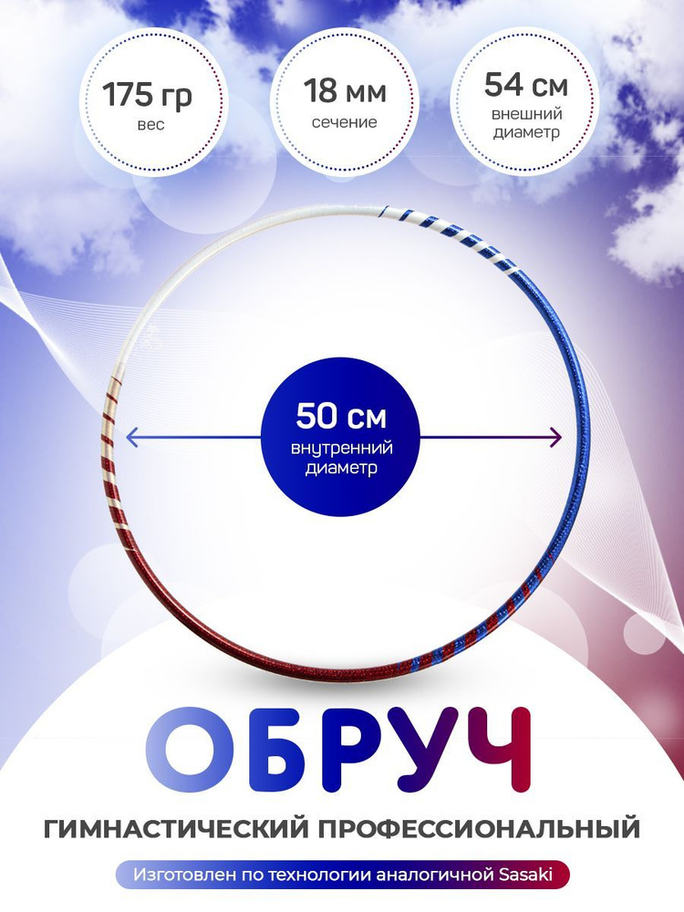 Обруч гимнастический профессиональный в обмотке 50 см. Харли Квинн.  #1