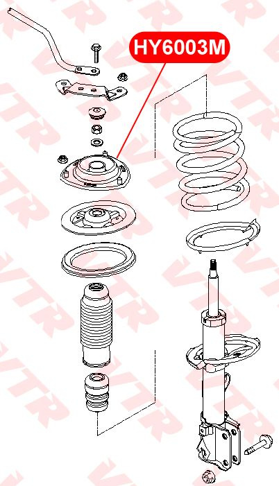 Vtr Опора амортизатора, арт. HY6003M, 1 шт. #1