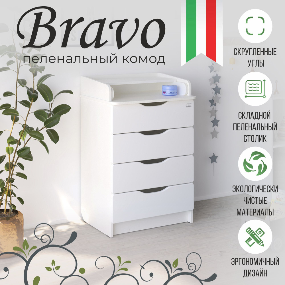 Комод Sweet Baby Bravo Bianco Premium (белый премиум). Уцененный товар  #1