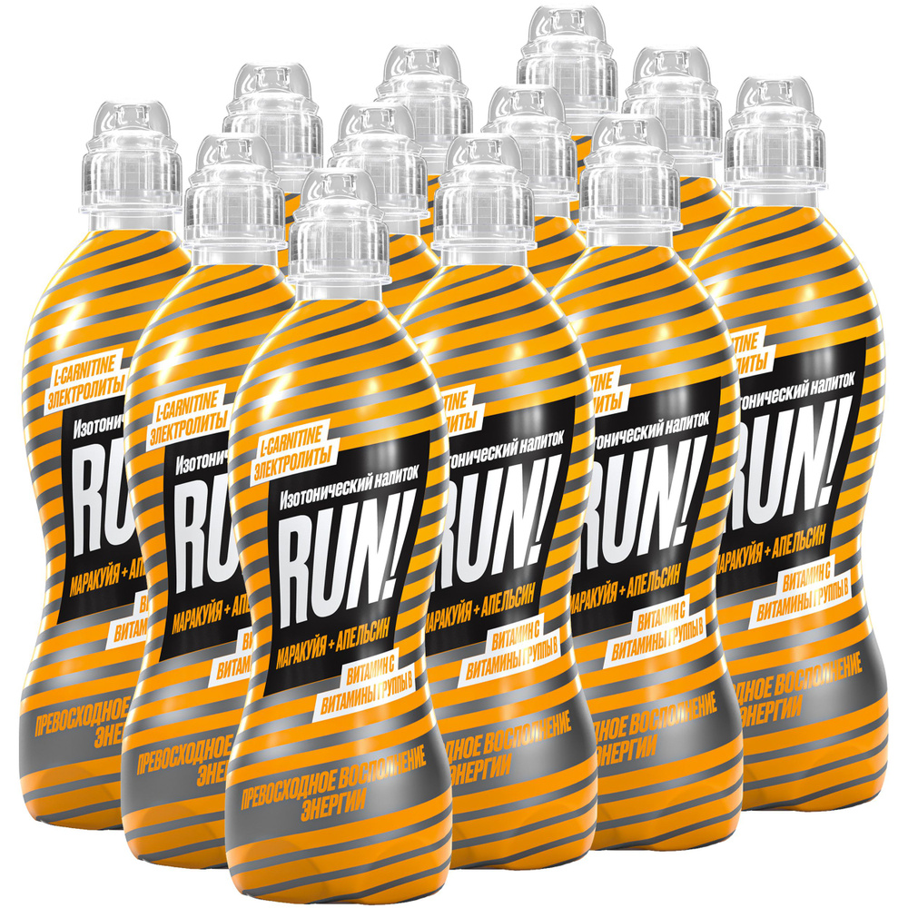 Изотонический витаминизированный напиток RUN со вкусом маракуйи и апельсина, 12 шт x 500 мл  #1