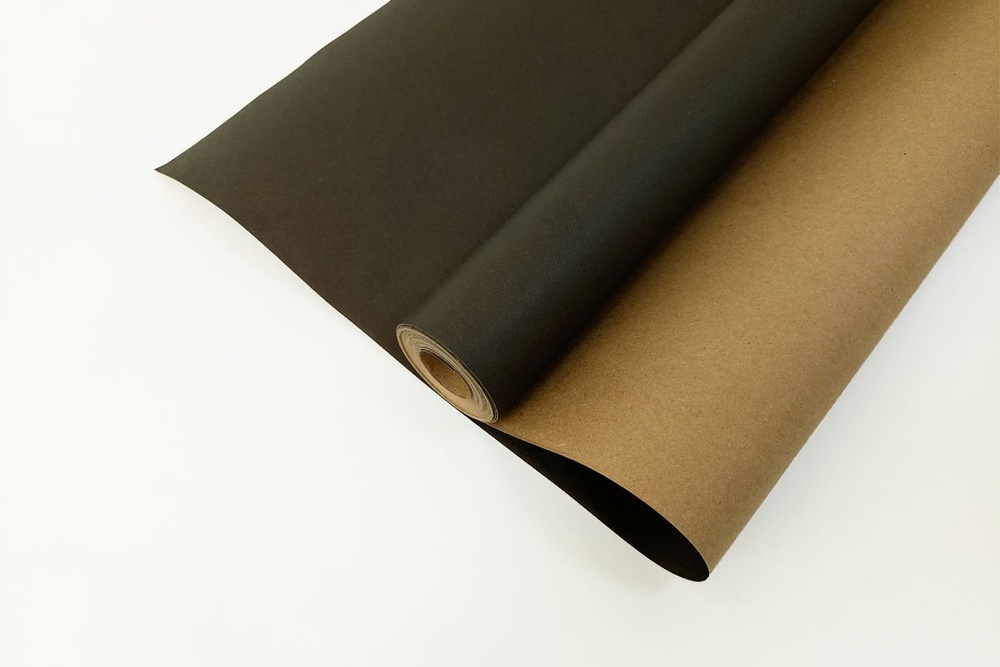 Крафт-бумага упаковочная, "Чёрная" , односторонняя в рулоне 10 метров, ширина 70 см.  #1