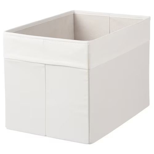 Коробка для хранения Икеа Дрёна, для вещей, одежды, игрушек, 25x35x25 см, тканевая, белая  #1
