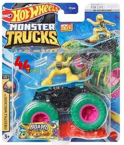 Машинка Hot Wheels Monster Trucks Монстр-трак Board to be Wild HLT13 Freestyle Wreckers / Хот Вилс  #1