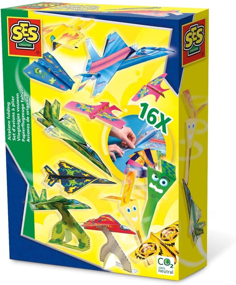 SES Creative Набор для творчества оригами "Создай свой самолет", 16 шт. бумажных карточек с самолетами, #1