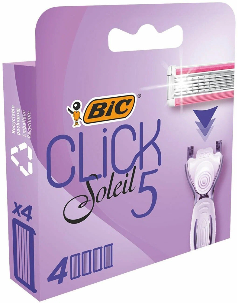 BIC CLICK SOLEIL 5, Сменные кассеты, (4 шт) ЖЕНСКИЕ #1