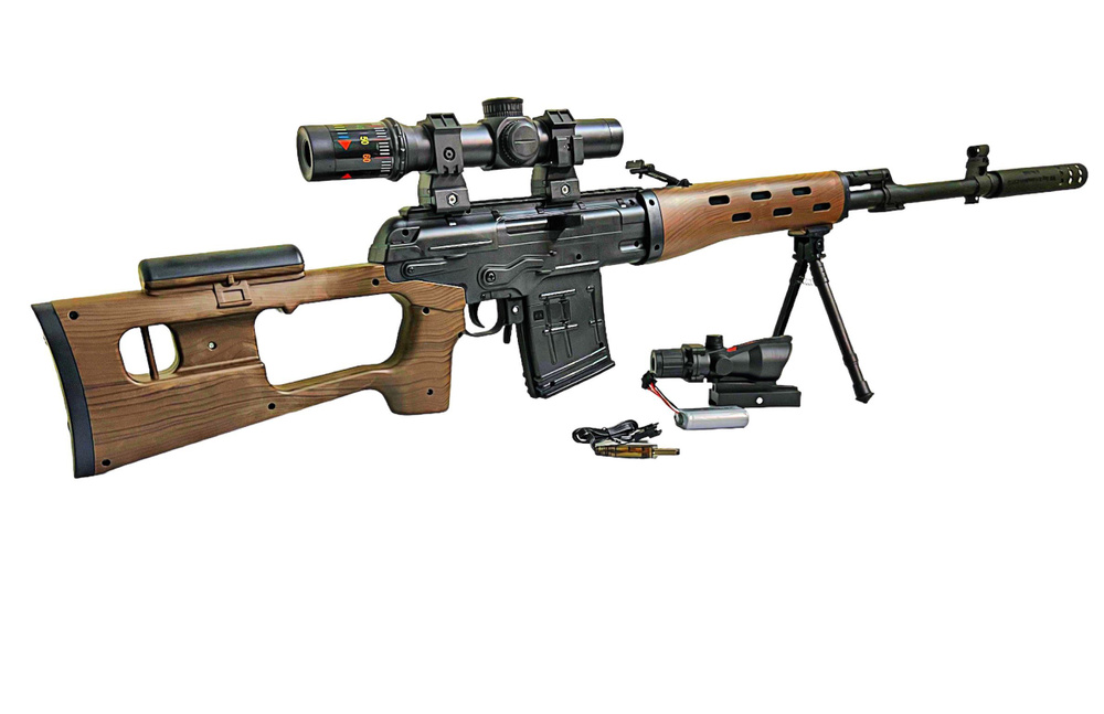 Детская электропневматическая снайперская винтовка СВД с двумя оптическими прицелами. (Аккумулятор) 110 #1