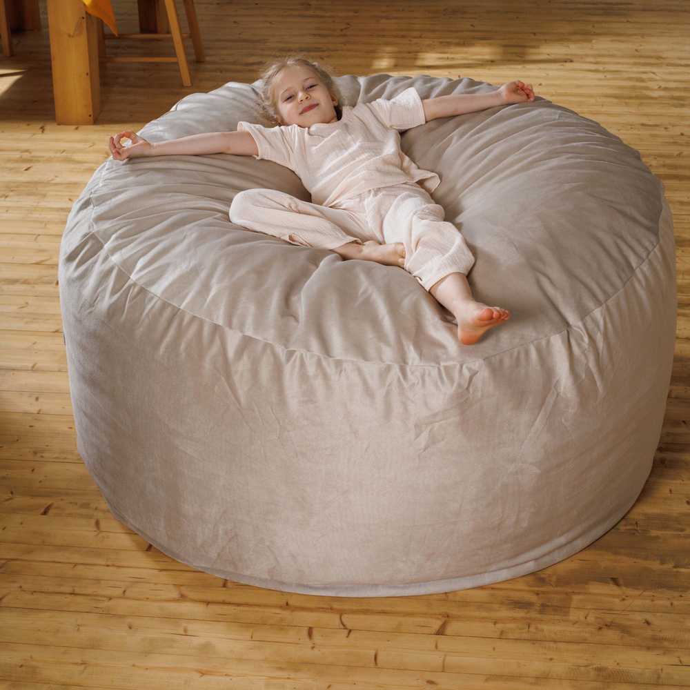 Bubble Bag Чехол для бескаркасной мебели Пуфик, Велюр натуральный, Размер XXL  #1