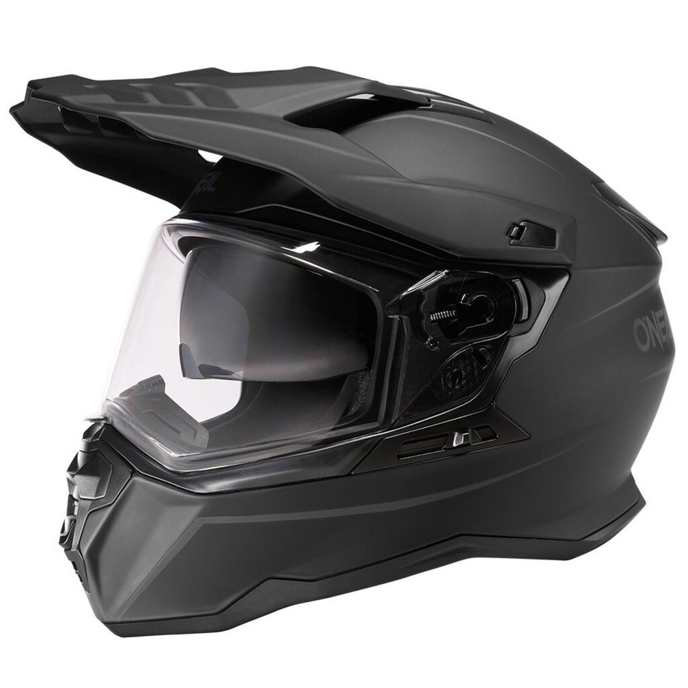 Шлем кроссовый со стеклом O'NEAL D-SRS Solid V24, мат., черный, размер L  #1