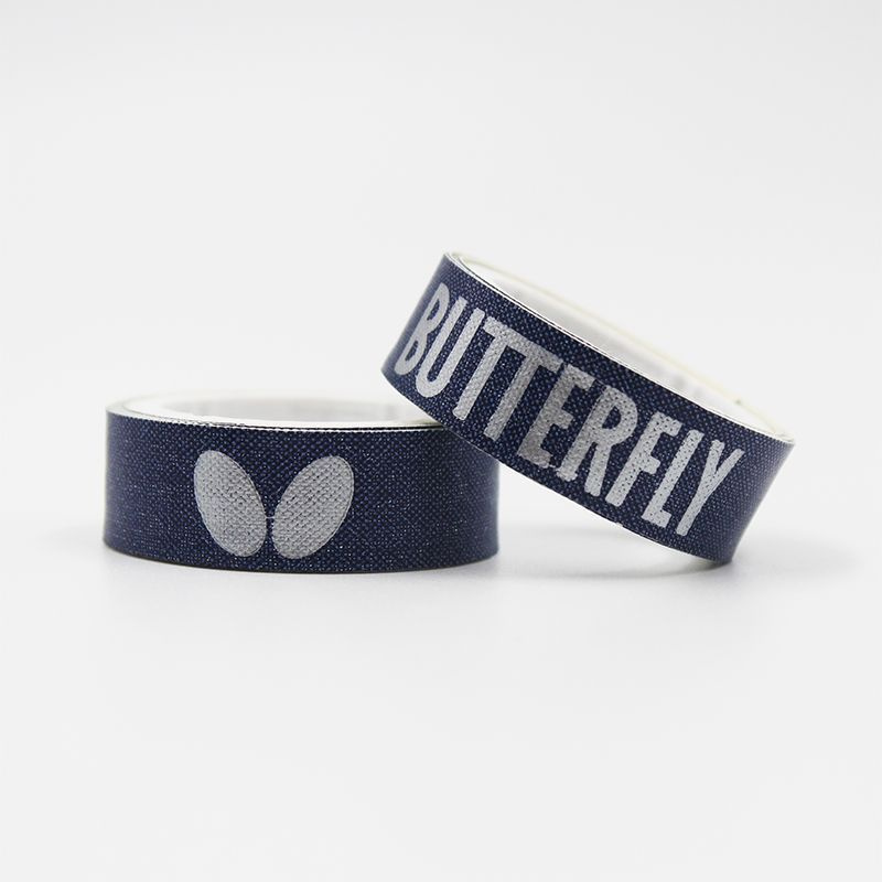 Торцевая лента для настольного тенниса Butterfly 1m/12mm Logo, Blue/Silver  #1