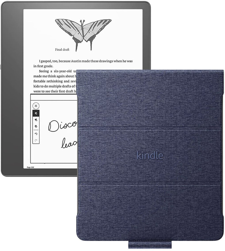 Amazon Kindle 10.2" Электронная книга Scribe 32Gb Premium + обложка Fabric, серый, синий  #1