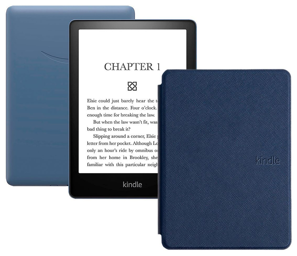 Amazon Kindle 6.8" Электронная книга PaperWhite 2021 16Gb SO Denim + обложка, синий  #1