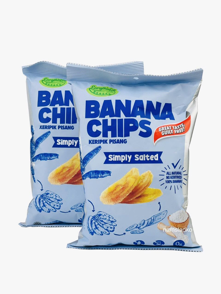Банановые Чипсы Everything Banana Соленые 2 шт * 70 гр.Индонезия #1