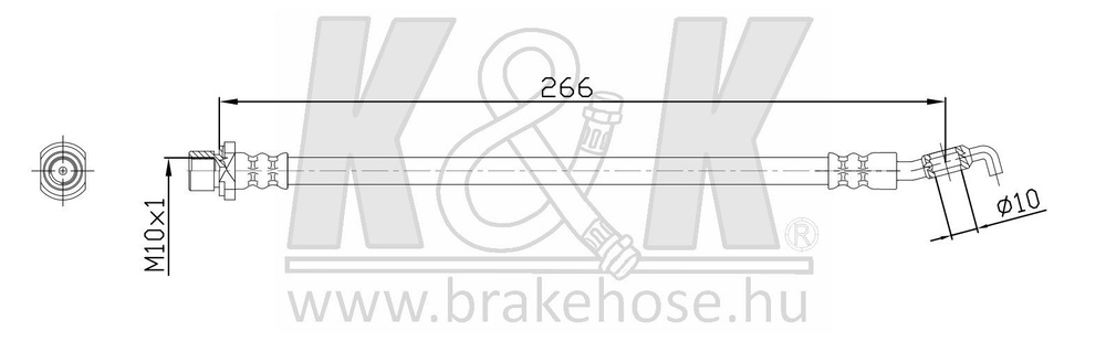 K&K Шланг тормозной для автомобиля, арт. FT0286, 1 шт. #1