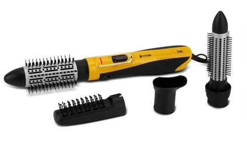 VITEK Фен-щетка для волос Vitek VT-2509 Y 1200 Вт, скоростей 2, кол-во насадок 4, желтый  #1