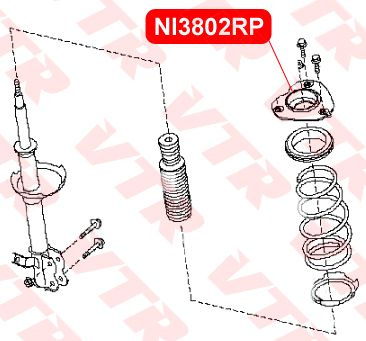 Vtr Опора амортизатора, арт. NI3802RP, 1 шт. #1