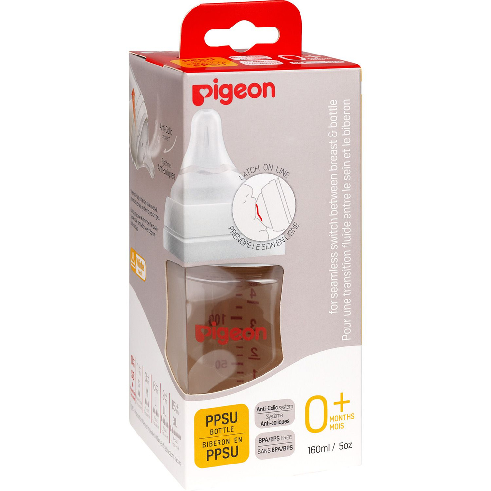PIGEON Бутылочка для кормления младенцев от 0 месяцев из премиального пластика PPSU 160 мл  #1
