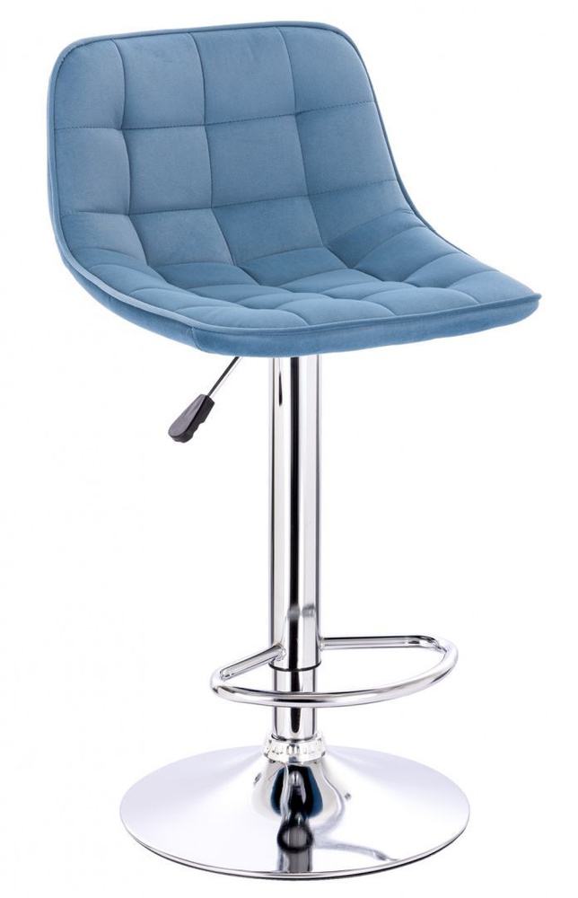 Барный стул Everprof Cooper Ткань Голубой / со спинкой / для кухни, комнаты, офиса , кафе, ресторана #1