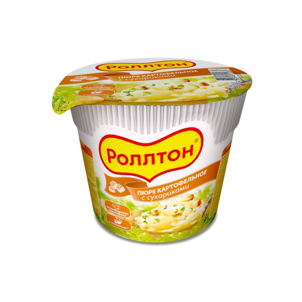 Пюре картофельное Роллтон с сухариками (стак) 40г - 24шт #1