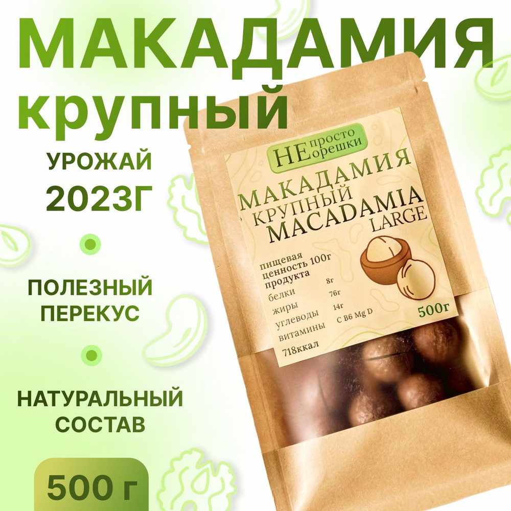 Макадамия орех (Macadamia) 500 грамм в скорлупе с распилом, свежий урожай без горечи, крупный калибр #1