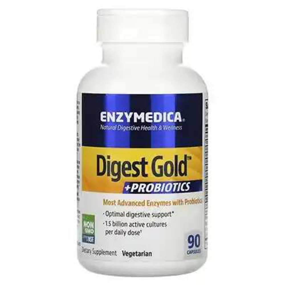 Digest Gold, пищевая добавка, Enzymedica, с пробиотиками, 90 капсул #1