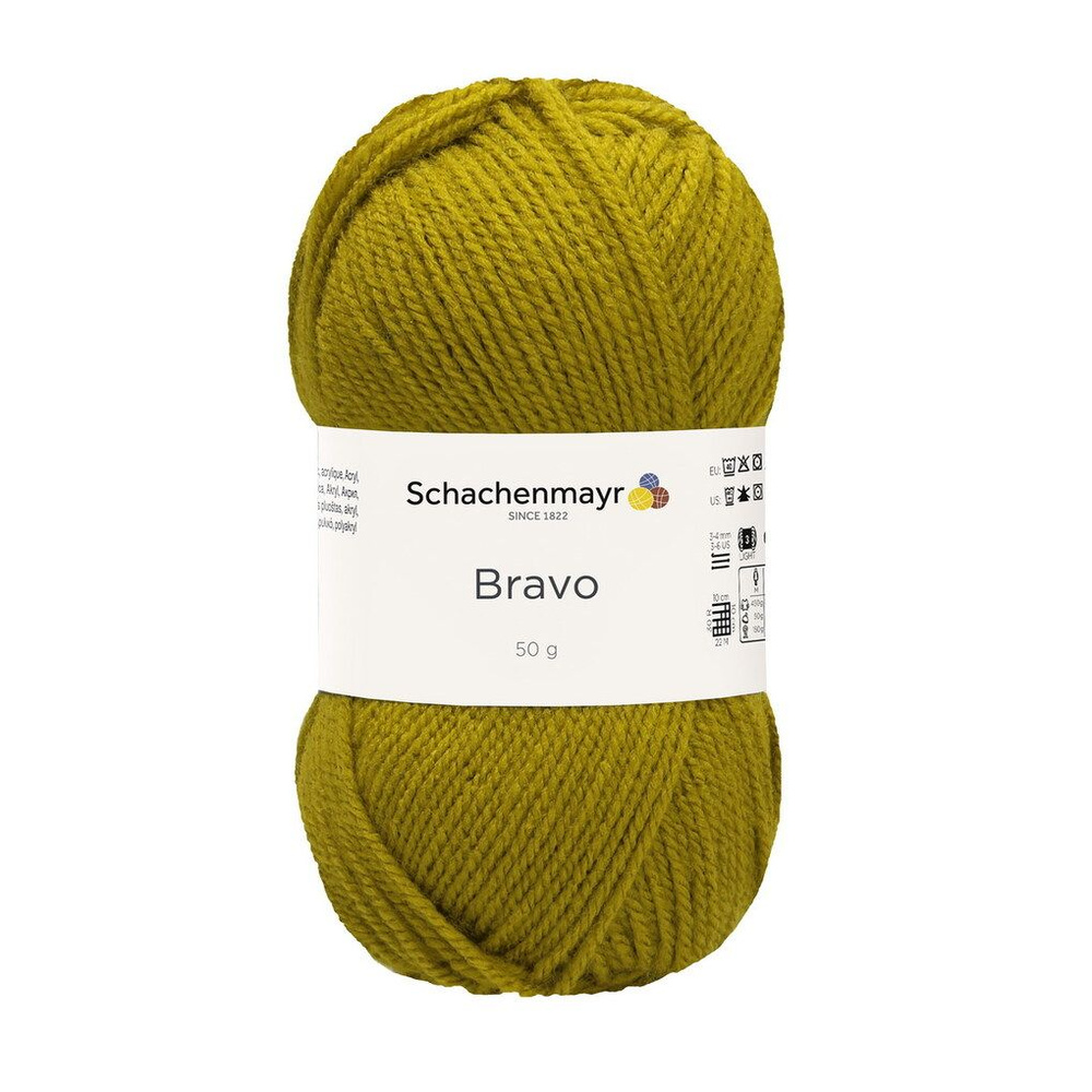 Пряжа Schachenmayr Originals Bravo 50г/133м, 9801211, цвет 08385 оливковый #1