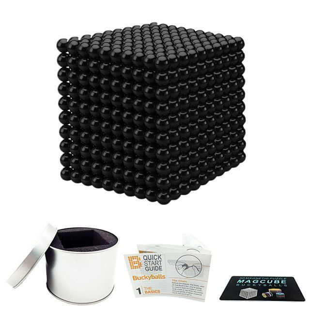 Антистресс игрушка/Неокуб Neocube куб из 1000 магнитных шариков 5мм (черный)  #1