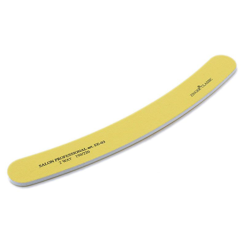 ZINGER Пилка для ногтей наждак EE-03 бумеранг желтый 150/220 #1