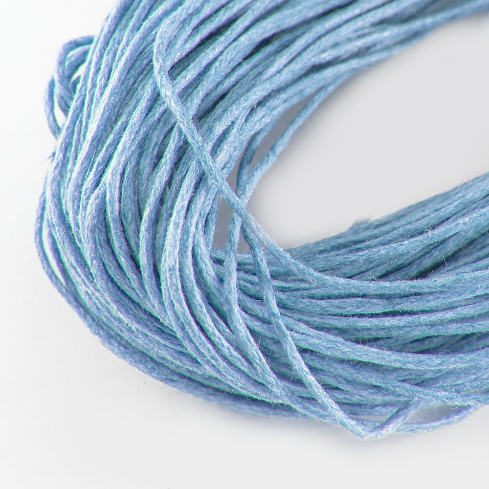 Шнур Вощеный Хлопок 1 мм Цвет: Голубой 10 метров #1