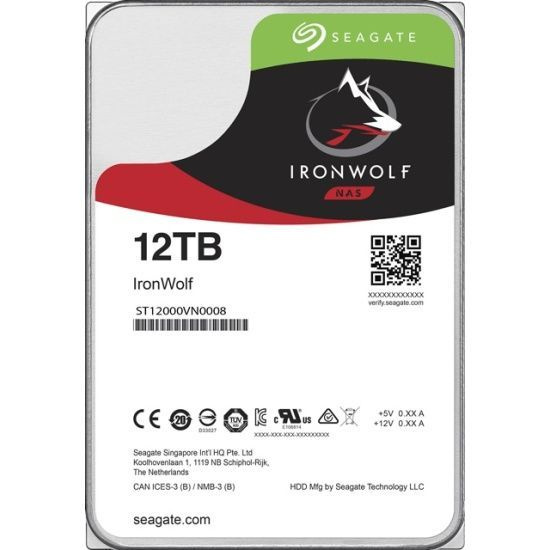 Seagate 12 ТБ Внутренний жесткий диск 12TB 3.5" SATA III, 256 Mb, 7200 rpm Seagate IronWolf ST12000VN0008 #1