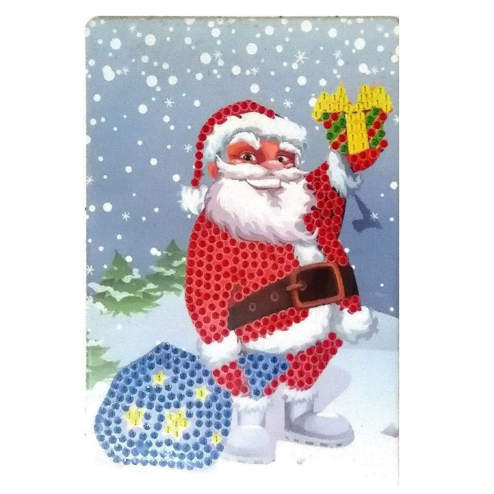 Алмазная мозаика для детей Disney "Санта-Клаус", вышивка стразами 10х15 см  #1