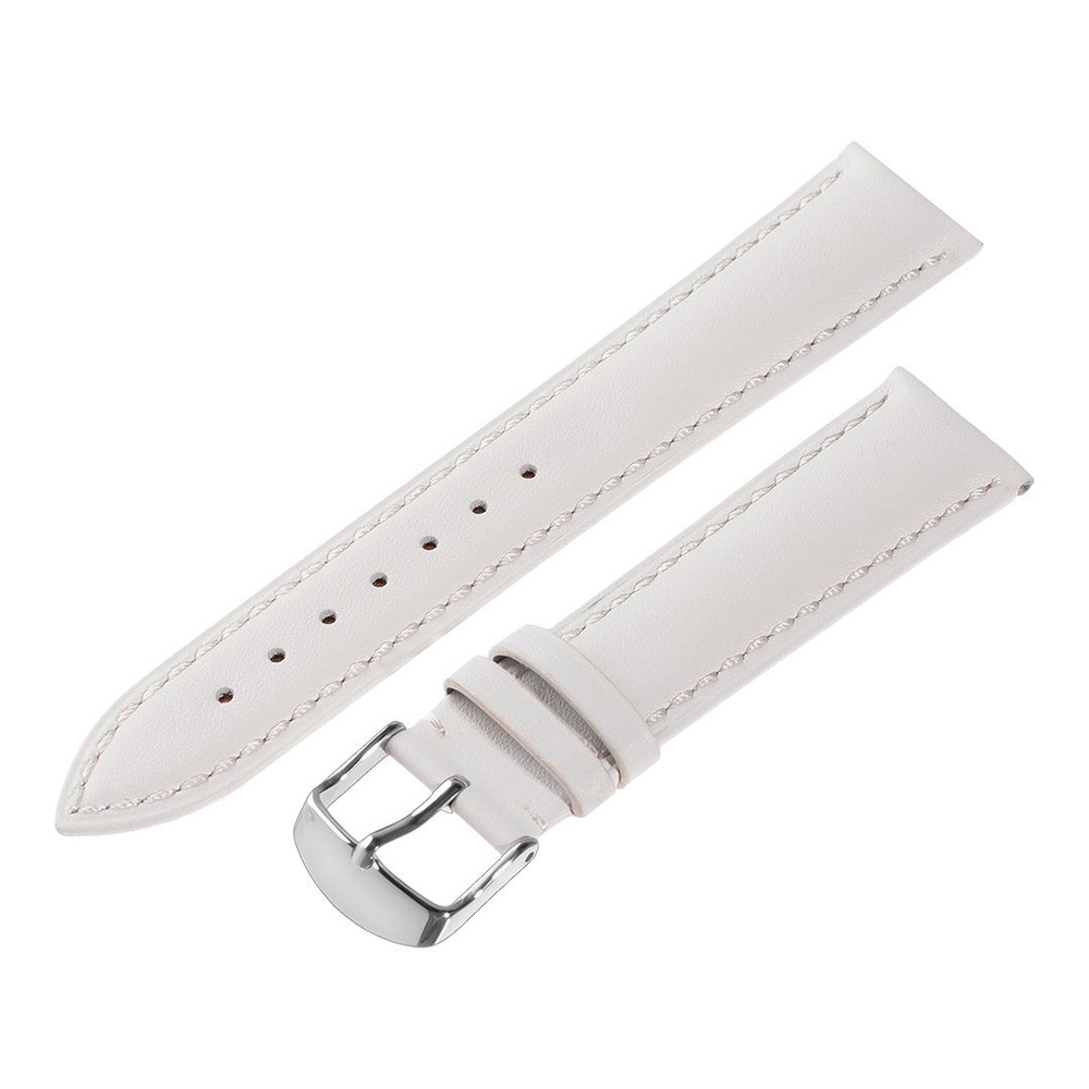 Ремешок для часов кожаный Hightone, ширина 18 мм, белый #1