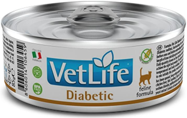 Корм Farmina Vet Life Diabetic (паштет) для кошек, при диабете, 85 г x 12 шт  #1