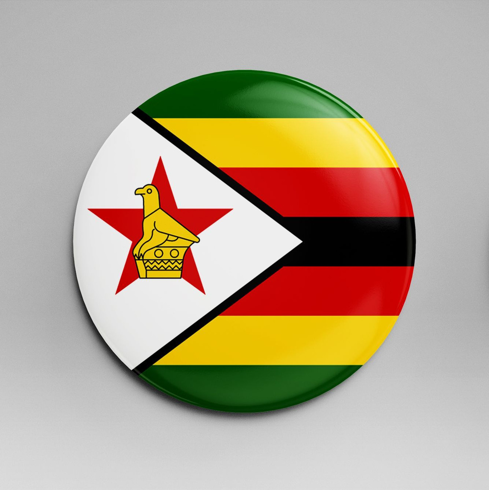 Зеркало карманное 58 мм флаг Зимбабве #1