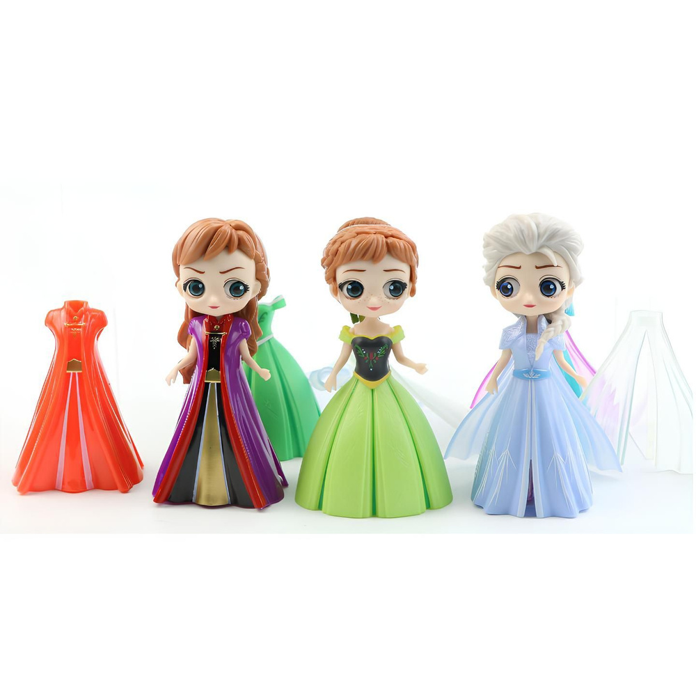 Набор фигурок Принцессы + платья / Princess set D 3шт (11.5см. Пакет)  #1