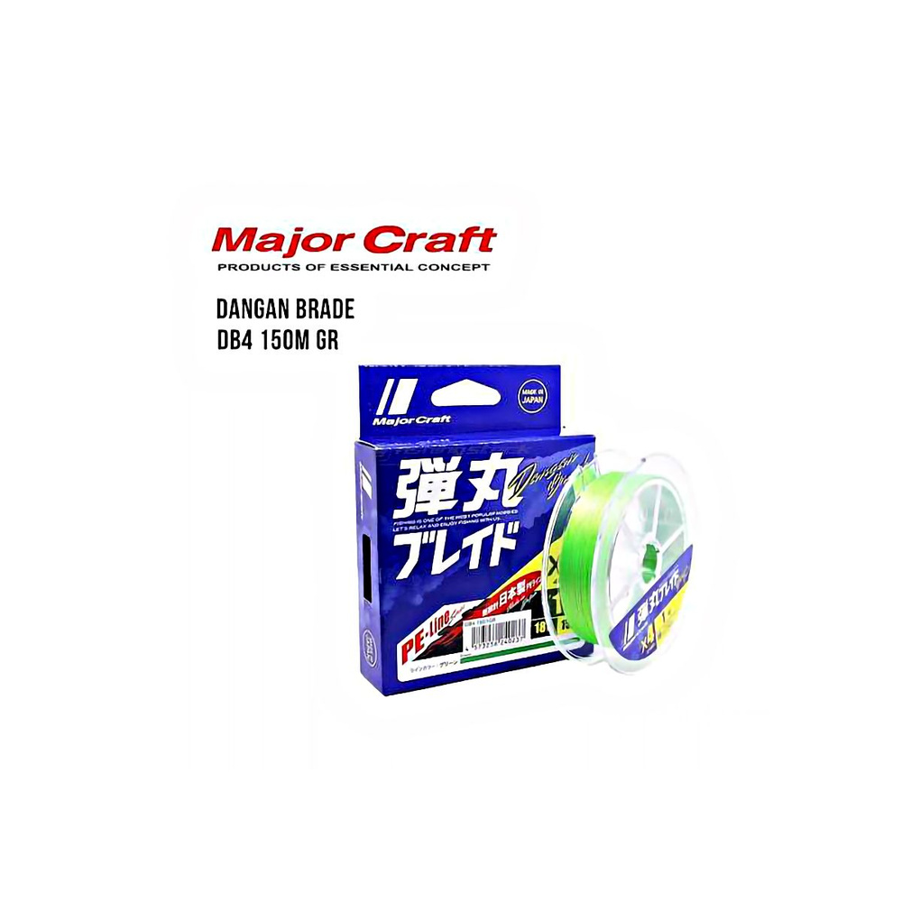 Шнур Major Craft Dangan Braid X4 150м #1,5/25lb 0,17мм (цвет зелёный) #1