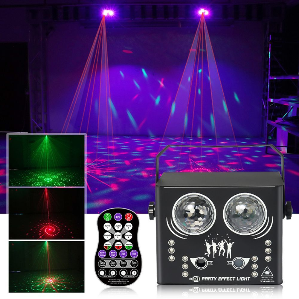 Лазерный луч для вечеринок 5 в 1, свет для дискотеки DJ, светодиодный стробоскоп с дистанционным управлением, #1