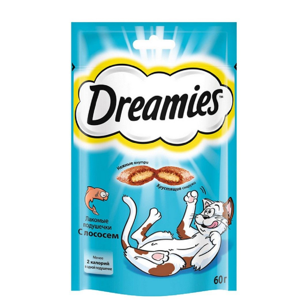 Лакомство для кошек Dreamies с лососем, 60г #1