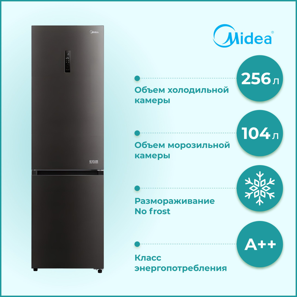 Холодильник Midea MDRB 521MIE28OD черный 630л, инверторный, размораживание морозильной и холодильной #1