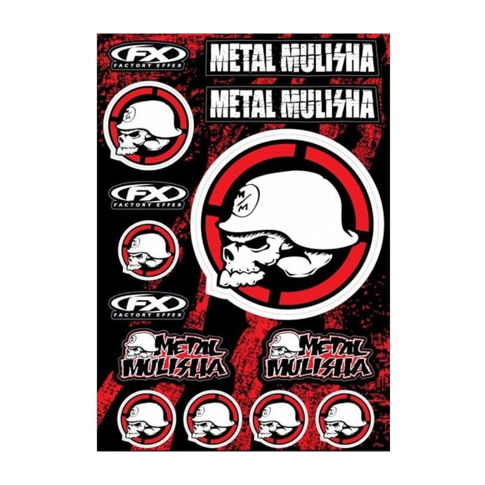 Наклейки для мотоцикла Metal Mulisha 300*450 мм черно-белые #1