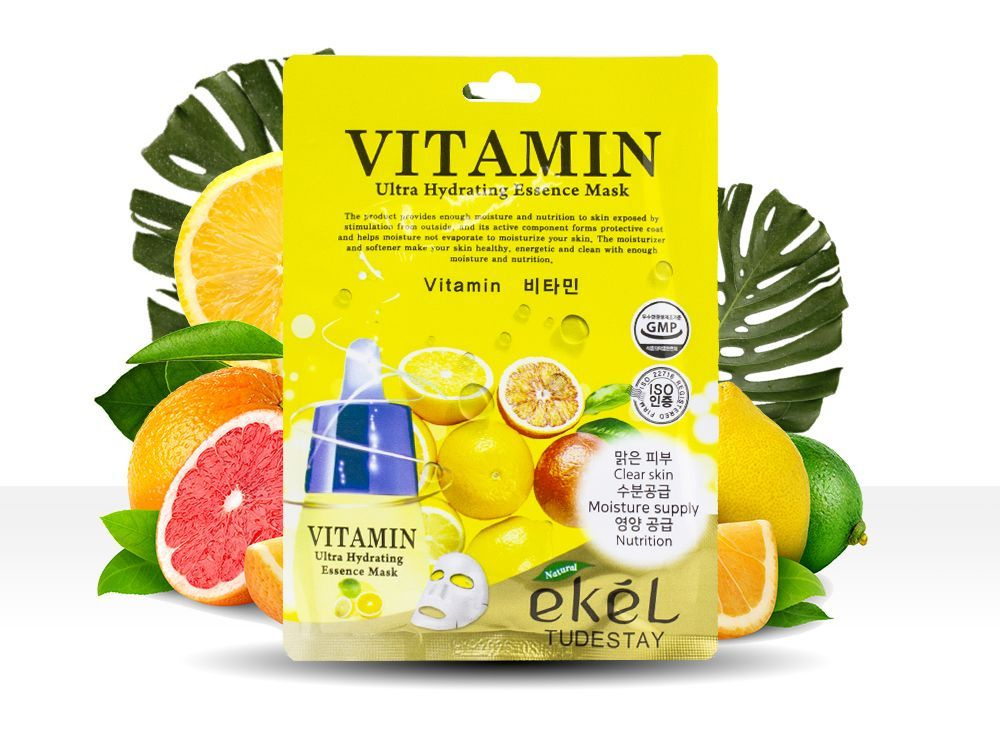 EKEL Vitamin Косметическая тканевая маска для лица с витаминами 25мл, 5 шт.  #1