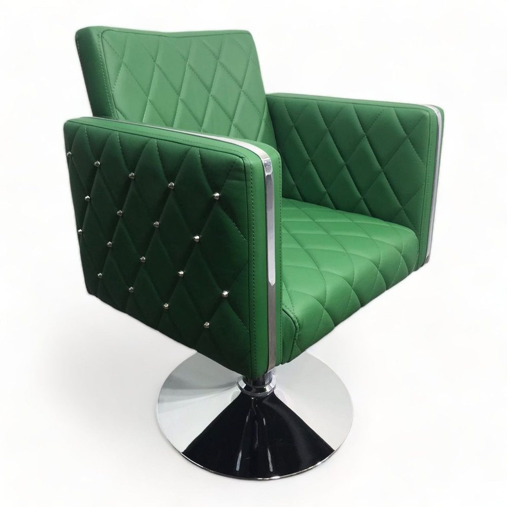 Парикмахерское кресло "Гринвич II", Зеленый, Гидравлика диск  #1